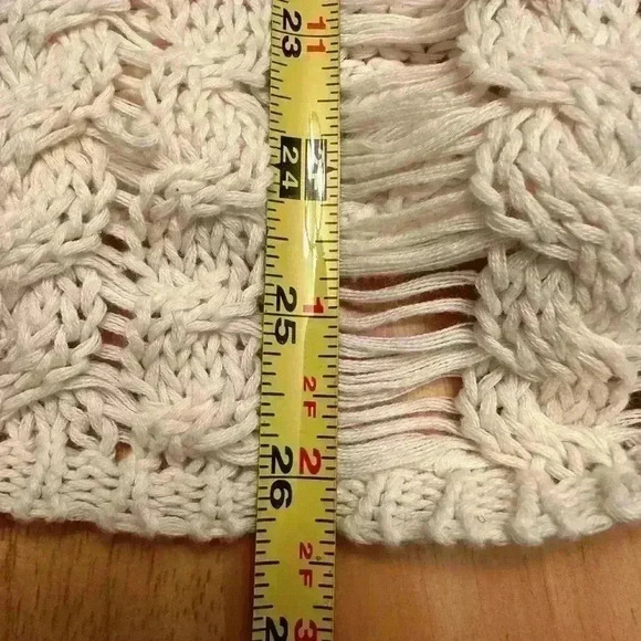 John + Jenn Beige 100% Cotton Long Sleeve Open Knit Cardigan Sweater - Size S - Picture 7 of 7